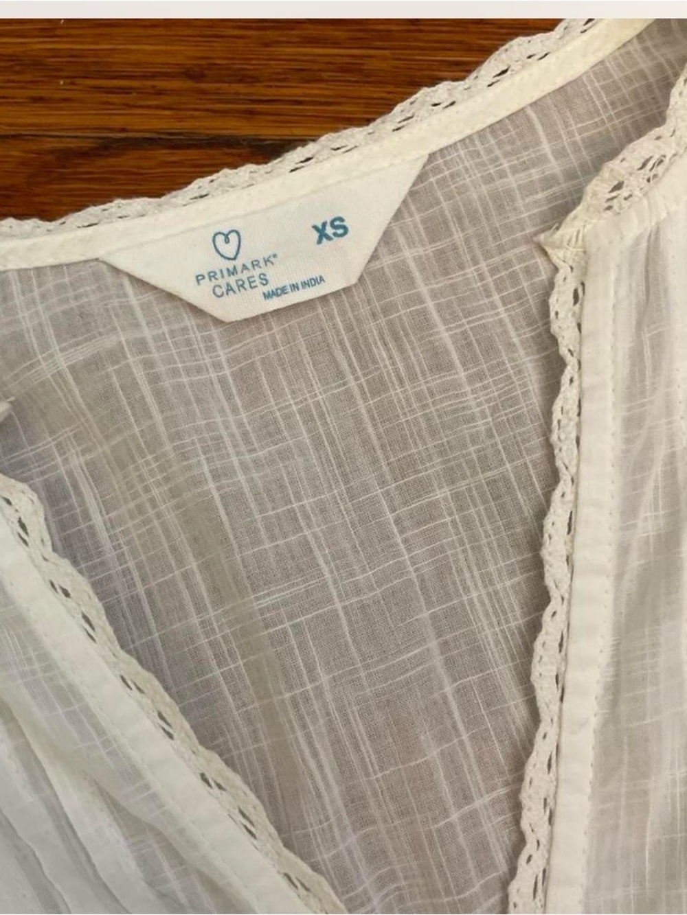 Primark Women's Off White Button-Front Lace-Trim Blouse - Picture 5 of 5